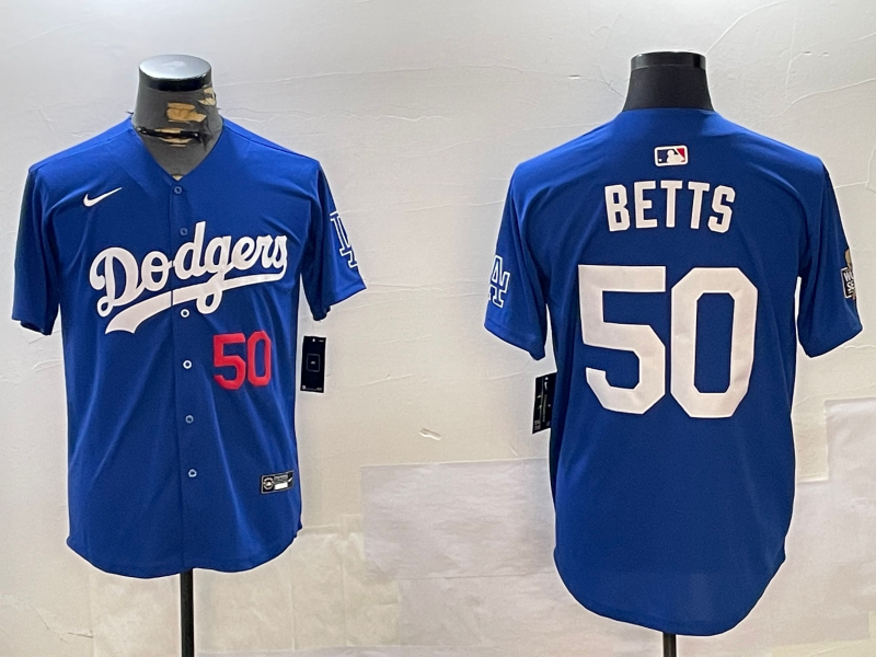 Men's Los Angeles Dodgers Mookie Betts #50 Royal Jersey